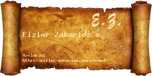 Eizler Zakariás névjegykártya